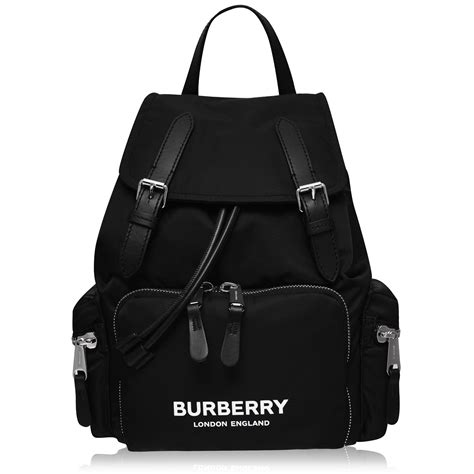 BURBERRY Technical Nylon Medium Rucksack Backpack Black 